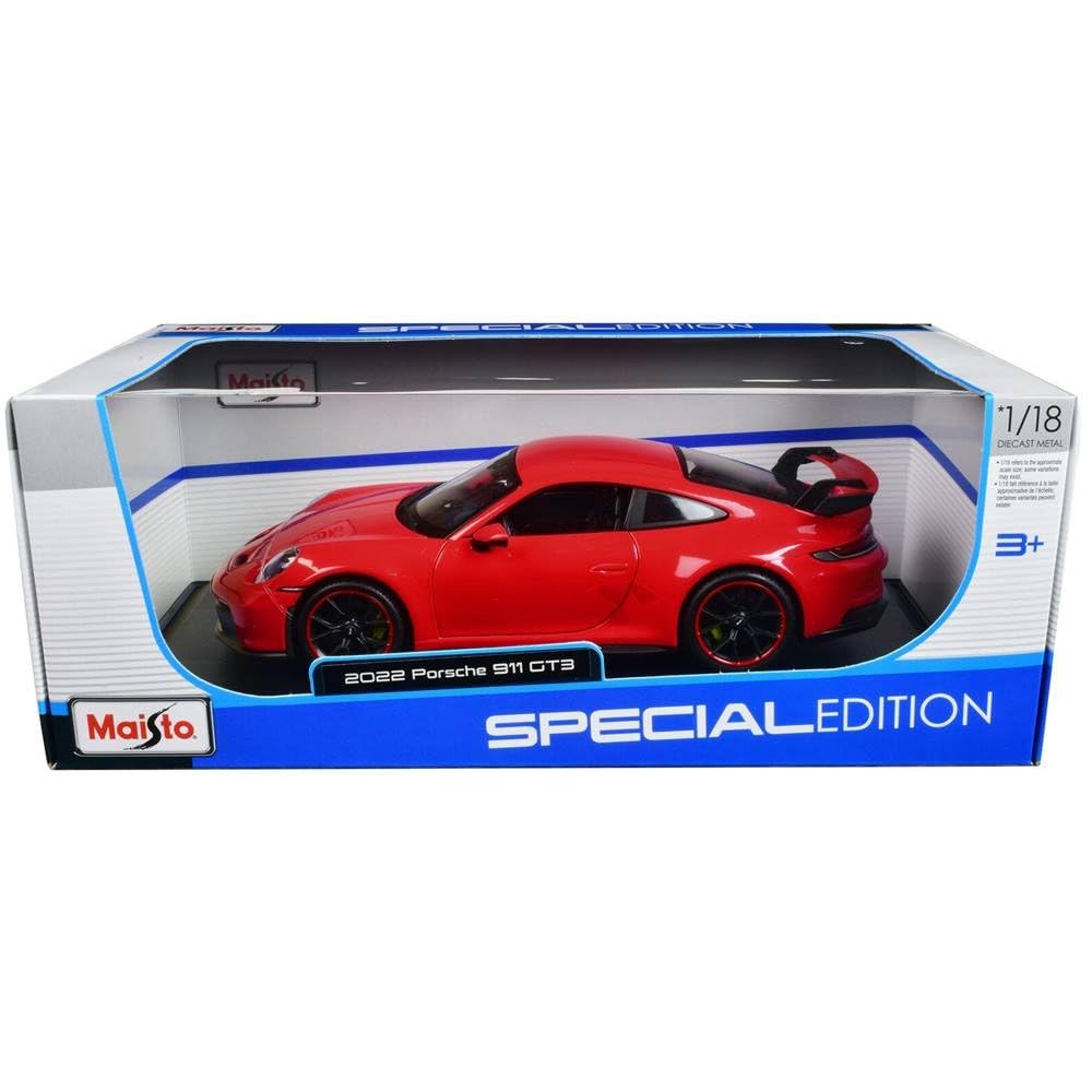 Maisto 1:18 Porsche 911 GT3 Special Edition Die-Cast Model Car – Red | Collector Sports Car Replica