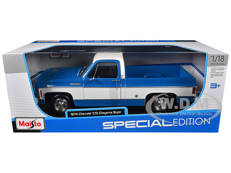 Maisto 1:18 1974 Chevrolet C10 Cheyenne Die-Cast Pickup Model Truck – Blue