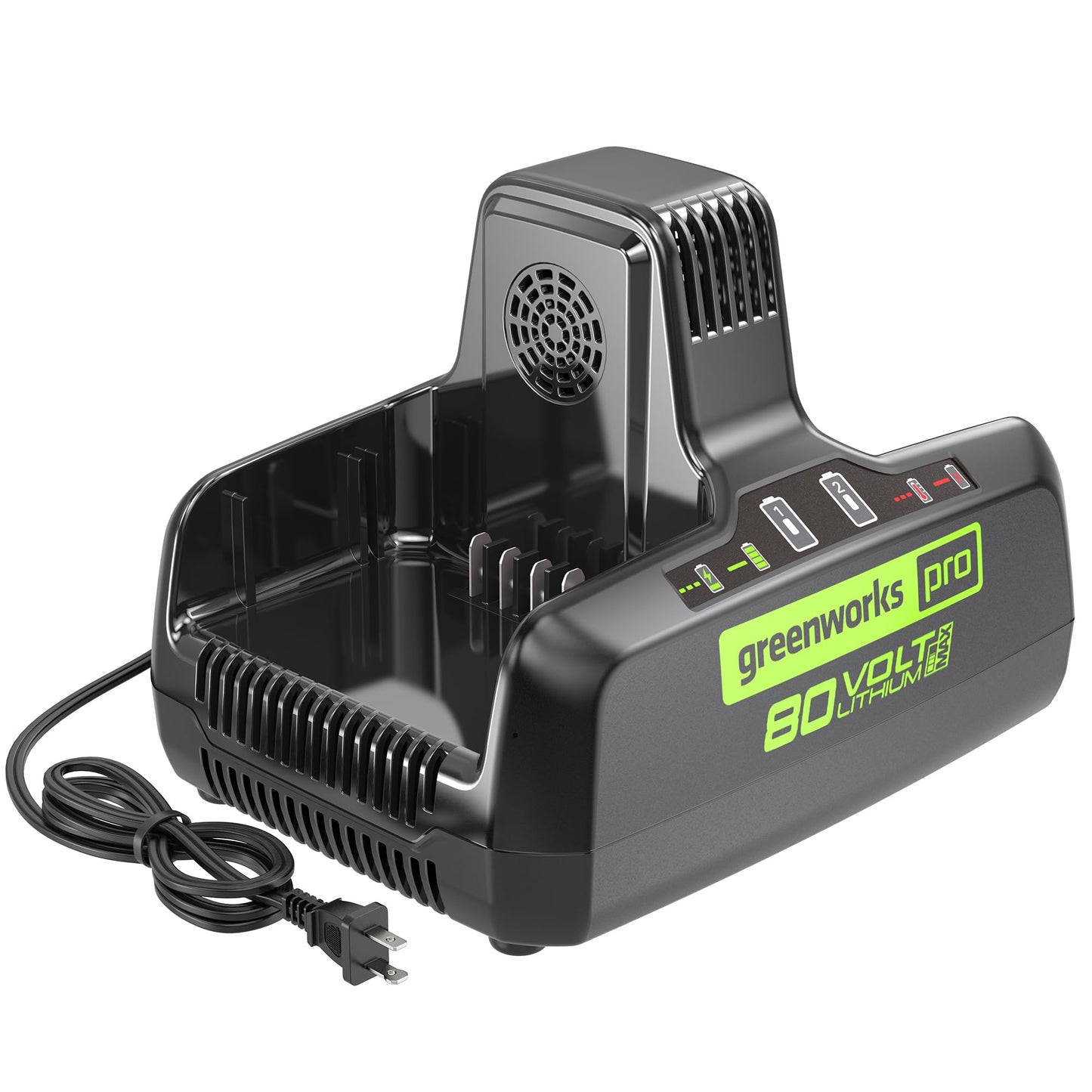 Greenworks 80V Dual Port Rapid Charger Black