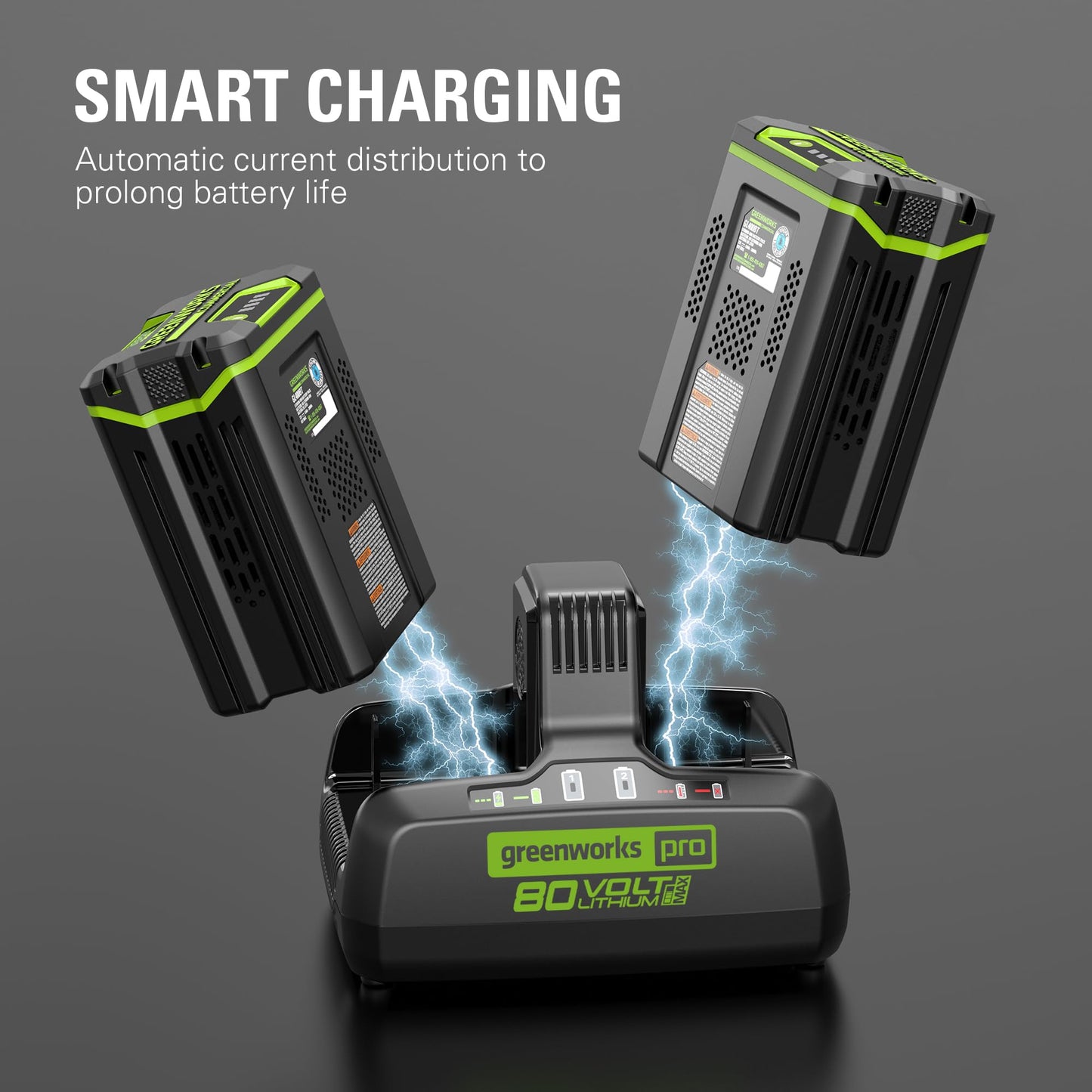 Greenworks 80V Dual Port Rapid Charger Black
