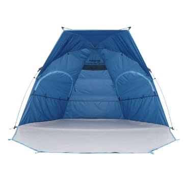 Quick Set-Up Outdoor Shelter with Clip-Up Porch – UPF 50+ Instant Shade Tent – 3-Wall Pop-Up Canopy with Awning, Windows & Sandbags for Beach, Camping, Backyard