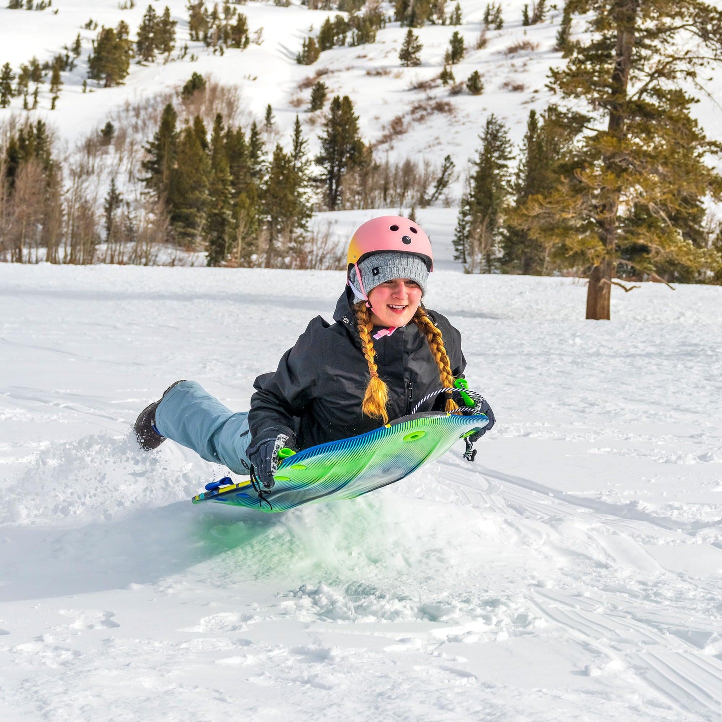 Sno-Storm Premium Foam Sno-Storm Snow Sled | Superior Foam Recreational Snow sled | Tow Rope and Handles | Sized for Youth and Adults | Contoured Deck Design | 50in-127cm Design Length