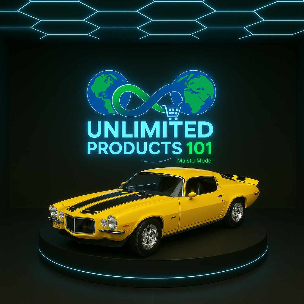 Maisto 1:18 Scale – Chevrolet Camaro 1971 Yellow Die-Cast Collector Model