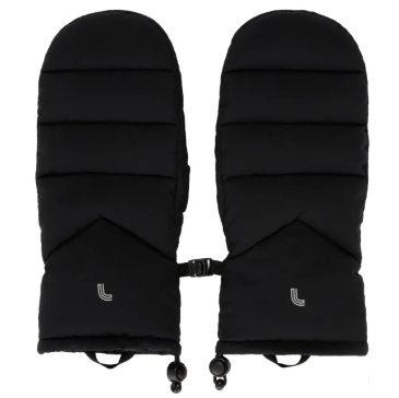 Lolë Puffer Mittens, Down-Insulated with Grip Patches, Adjustable Toggle & Fleece Lining