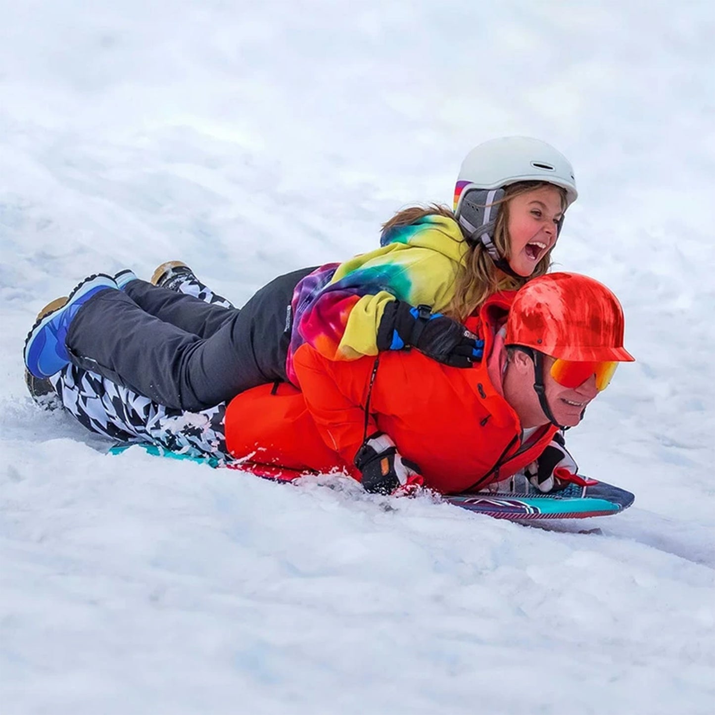 Sno-Storm Premium Foam Snow Sled 2-Pack – 50" Contoured Deck, Tow Rope & Handles – Lightweight Foam Sled for Kids & Adults – Durable Winter Snow Sledding Set