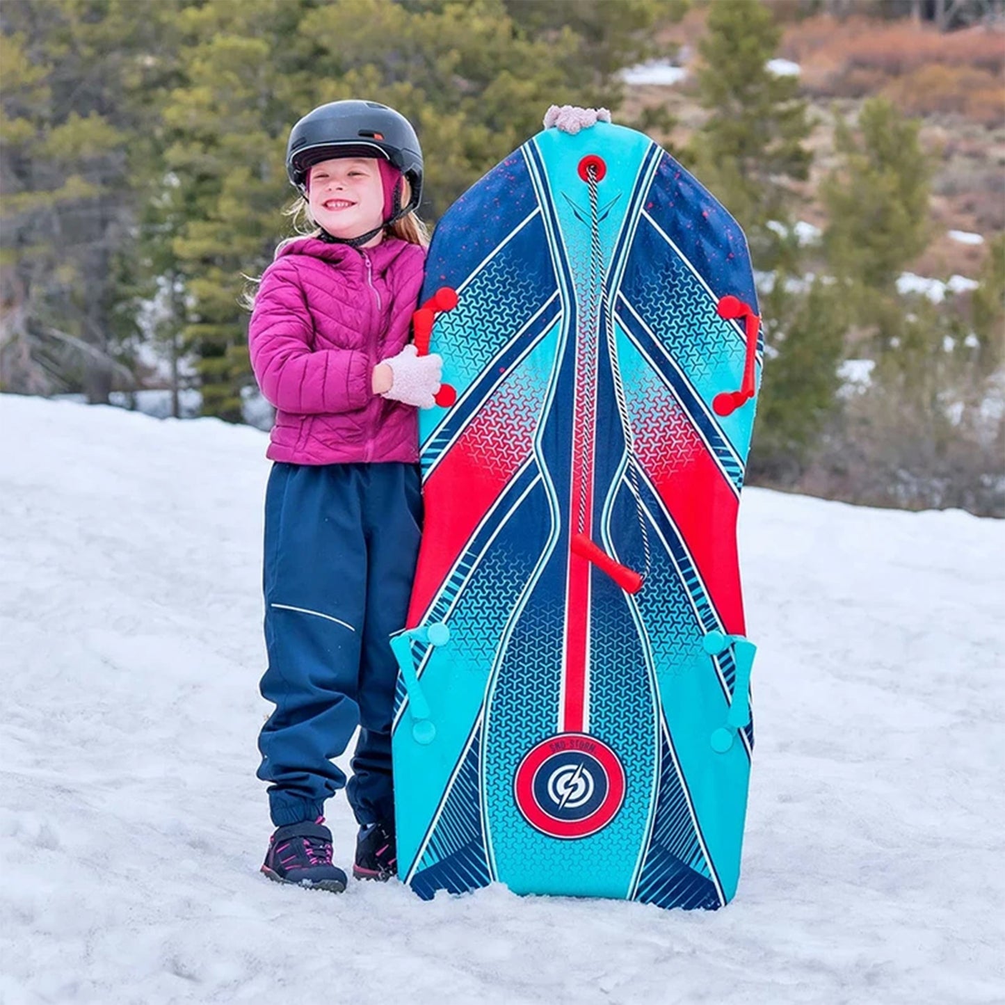 Sno-Storm Premium Foam Snow Sled 2-Pack – 50" Contoured Deck, Tow Rope & Handles – Lightweight Foam Sled for Kids & Adults – Durable Winter Snow Sledding Set