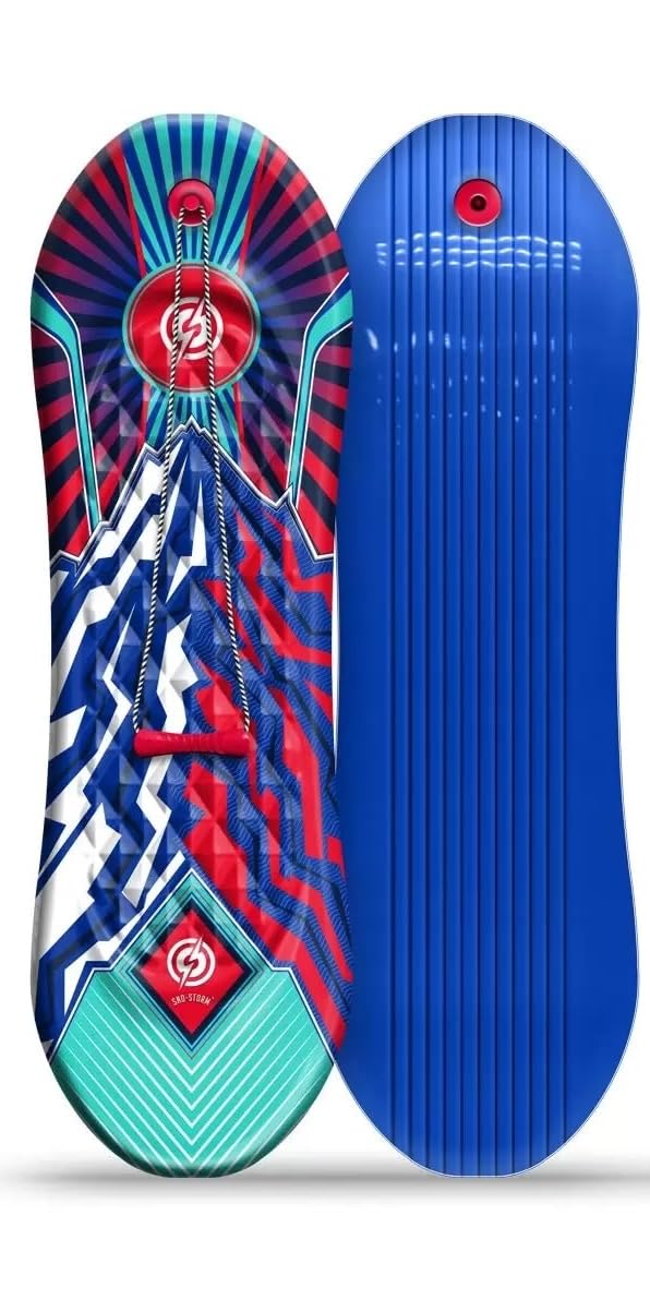 Sno-Storm Premium Foam Snowboard Sled 2-Pack | Tow Rope and Handle | Sized for Youth and Adults | Contoured Foot Deck Design | 48in-122cm Design Length