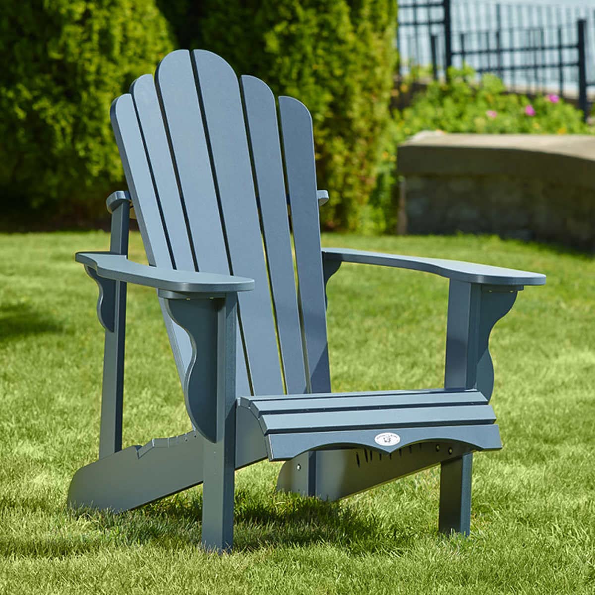 Leisure Line Classic Adirondack Chair (Grey, Eco-Friendly, Contoured Seat)