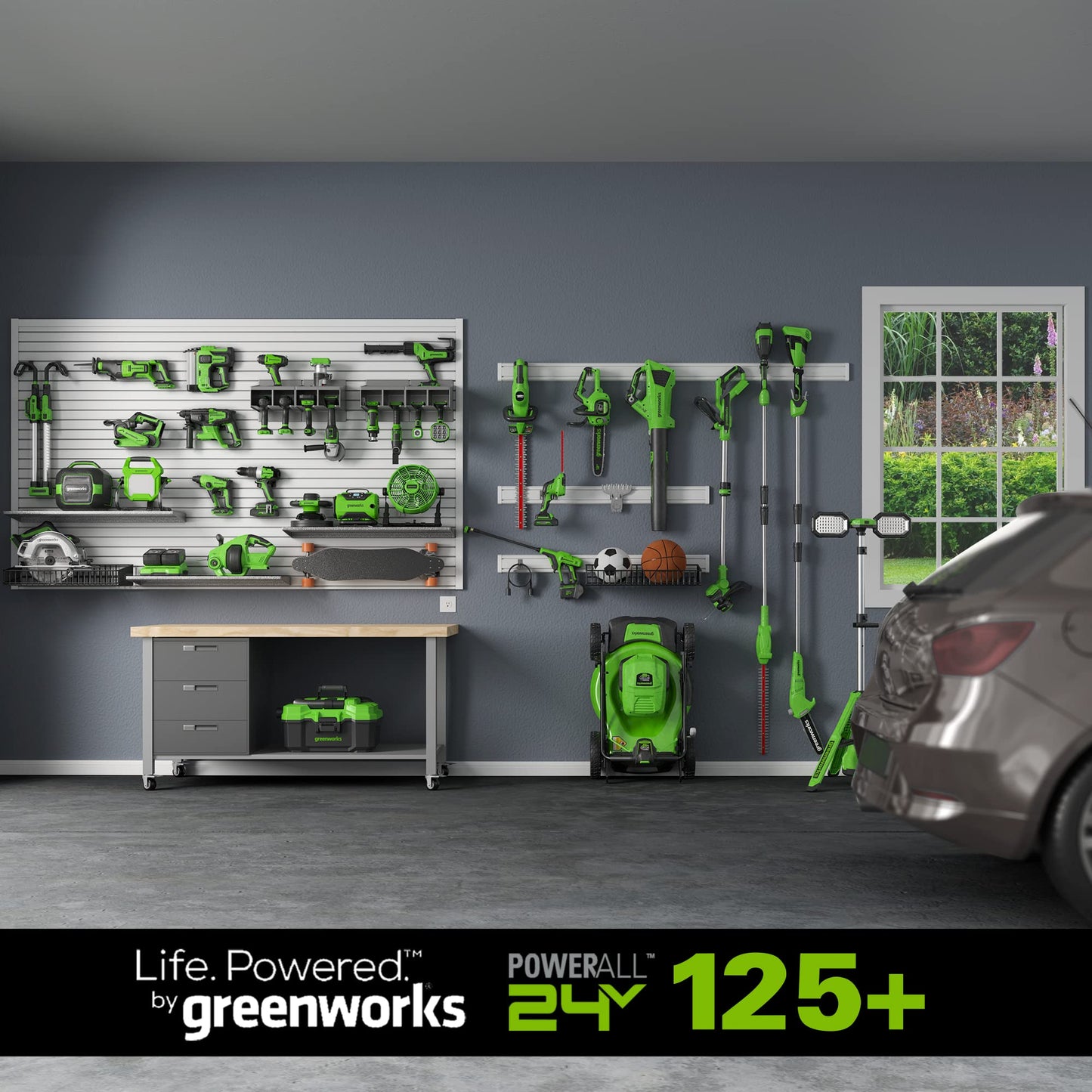 Greenworks 24V 600 PSI (0.8 GPM) Cordless Power Cleaner with (2) 2Ah Batteries, Charger, & Wash Glove, Green